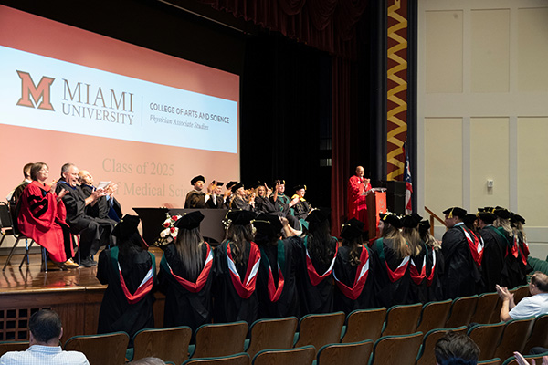 Physician Associate commencement ceremony at Hall Auditorium