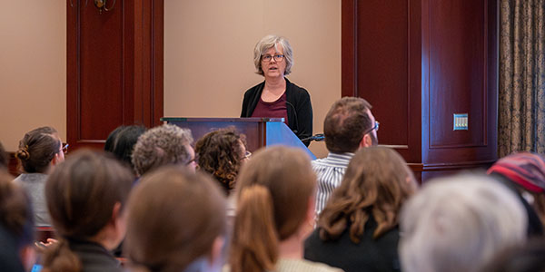 Kristin Hoganson, professor of History at the University of Illinois Urbana-Champagne, was the first speaker for this year's Altman Program.