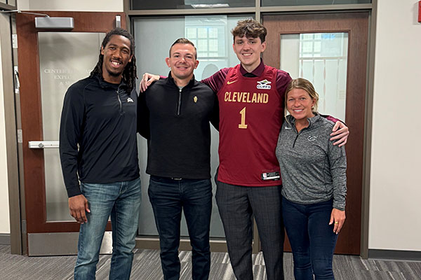 From left to right: Kevin Taylor ’19, Kyle Kaminski, Sean O’Donnell ’26, and Alex Joyner