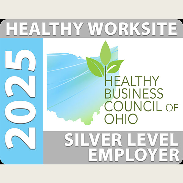 Healthy Worksite Silver Level Employer from Healthy Business Council of Ohio logo