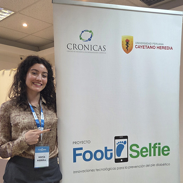 Sofia Rebull '25 (Biology and Premedical Studies) is completing her research grant in Lima, Peru. She is part of a research group at Universidad Peruana Cayetano Hereda examining how mobile phones can be leveraged for diabetic foot care and prevention. 