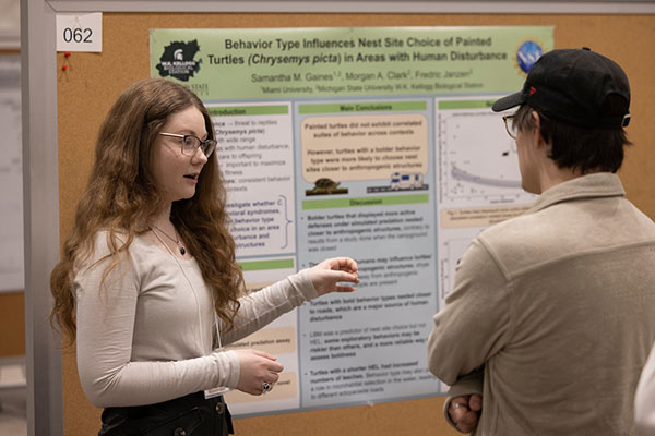 Student speaking about her research.